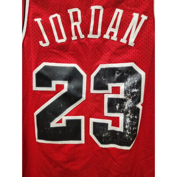 90's Vintage Nike Team NBA Chicago Bulls Jordan 23 Basketball Jersey Medium Red - Picture 4 of 12